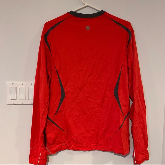 Lululemon Athletica Vent Mens Medium M Red Shirt Long Sleeve Athletic Gym - Picture 4 of 10